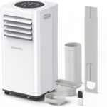 Klimaanlage Mobil 9000 BTU, Mobile Klimaanlage 4-in-1, Kühlung, Entfeuchtung und 2-Stufiger Belüftung, Mobiles Klimagerät mit Abluftschlauch, Digitalanzeige, 24h-Timer, Kühlfläche bis zu 88 m³(33㎡)