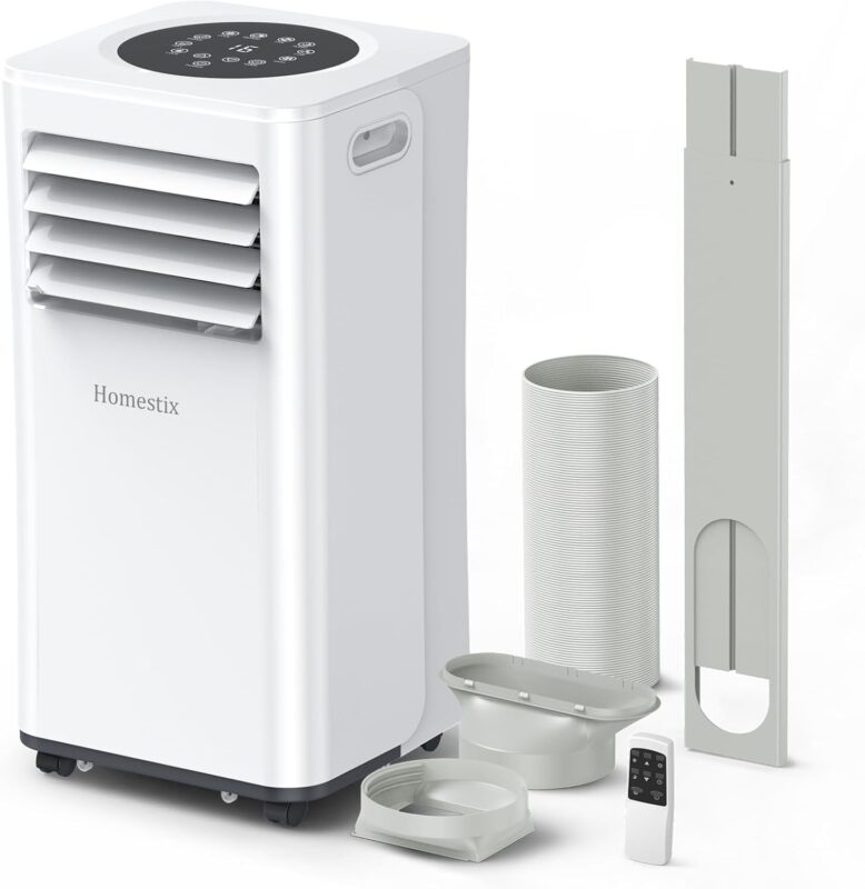 Klimaanlage Mobil 9000 BTU, Mobile Klimaanlage 4-in-1, Kühlung, Entfeuchtung und 2-Stufiger Belüftung, Mobiles Klimagerät mit Abluftschlauch, Digitalanzeige, 24h-Timer, Kühlfläche bis zu 88 m³(33㎡)