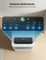Klimageräte, 4-in-1 9000 BTU Mobile Klimaanlage für Räume bis zu 35 m² mit Luftkühler, Ventilator, Luftentfeuchter, Nachtmodus| Fernbedienung+ Timer+ Kindersicherung | AUTO Klimaanlage Mobil