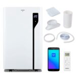 MEDION Smarte Mobile Klimaanlage mit Abluftschlauch P1002 (10000 BTU, mobil, inkl. Fensterabdichtung, bis 34m², 3in1 Kühlen Entfeuchten Ventilieren, App- und Sprachsteuerung, Schlafmodus, MD 37733)