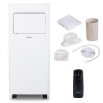 MEDION Smarte Mobile Klimaanlage mit Abluftschlauch P1002 (10000 BTU, mobil, inkl. Fensterabdichtung, bis 34m², 3in1 Kühlen Entfeuchten Ventilieren, App- und Sprachsteuerung, Schlafmodus, MD 37733)