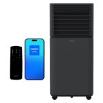 MEDION Smarte Mobile Klimaanlage mit Abluftschlauch P1002 (10000 BTU, mobil, inkl. Fensterabdichtung, bis 34m², 3in1 Kühlen Entfeuchten Ventilieren, App- und Sprachsteuerung, Schlafmodus, MD 37733)