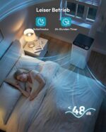 Mobile Klimaanlage 9000 BTU mit Abluftschlauch | 4-in-1 Mobiles Klimagerät | Leiser Betrieb | Digitaldisplay + Fernbedienung | Fenster-Installationsset | 24h-Timer | Für Räume bis 25 m²