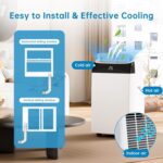 GarveeHome Mobile Klimaanlage 12000 BTU, 3-in-1 Klimagerät Mit Abluftschlauch, Leise, Digitaldisplay, Fernbedienung, 24h-Timer, Fenster-Installationsset, Für Räume Bis 51m²
