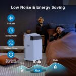 GarveeHome Mobile Klimaanlage 12000 BTU, 3-in-1 Klimagerät Mit Abluftschlauch, Leise, Digitaldisplay, Fernbedienung, 24h-Timer, Fenster-Installationsset, Für Räume Bis 51m²
