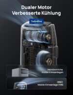 DREO Klimaanlage Mobil, 7.500 BTU Mobiles Klimagerät für Schlafzimmer & Büro, 3-in-1 Kühlen/Ventilieren/Entfeuchten, App-/Sprachsteuerung/Fernbedienung, drainagefrei, Fenster-Set, 2,5 L/h, AC318S