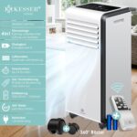 KESSER® Klimaanlage Mobiles Klimagerät 4in1 kühlen | Luftentfeuchter lüften | Ventilator 9000 BTU/h 1005W | Mobil Klima mit Montagematerial, Fernbedienung & Timer | Nachtmodus & 360° Rollen